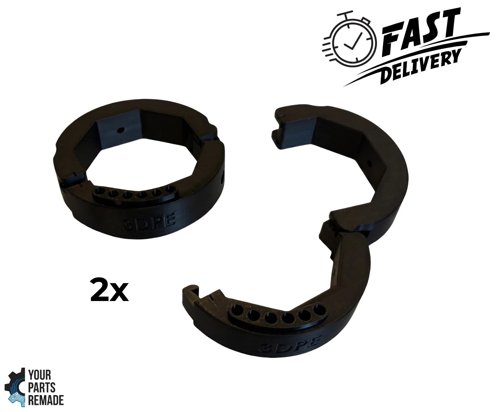 70mm Octagonal Garage Door Collar Pair - RDAL70 Split Hinged Tube Barrel Adapter Replacement