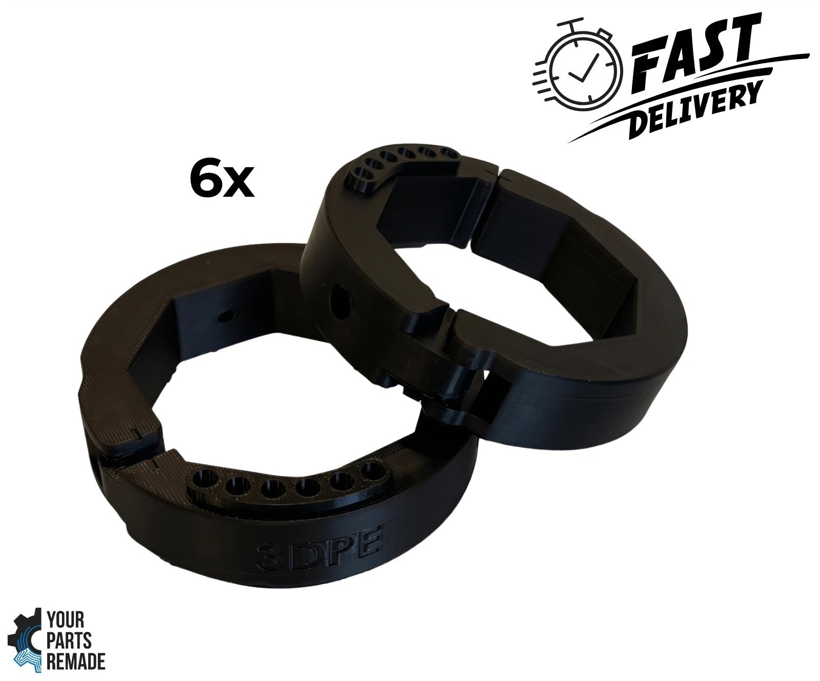 70mm Octagonal Garage Door Collar 6-Pack - RDAL70 Split Hinged Tube Barrel Adapter Replacement